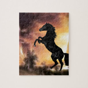 Puzzle Un élevage frison de cheval d'étalon