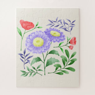 Puzzle Un ensemble de fleurs peintes à l'aquarelle