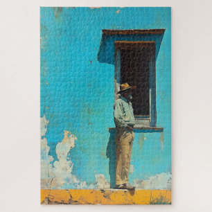 Puzzle Un homme à l'ombre - Une scène cubaine rustique