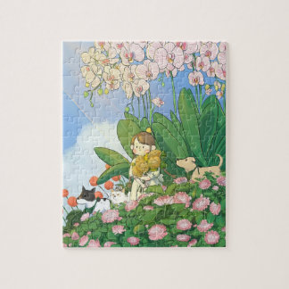 Puzzle Un jour cueillir des fleurs et attraper des papill