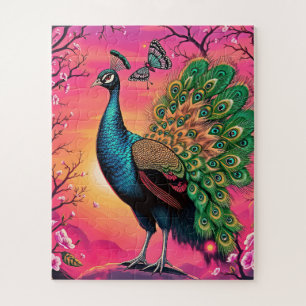Puzzle Un magnifique paon pour enfants