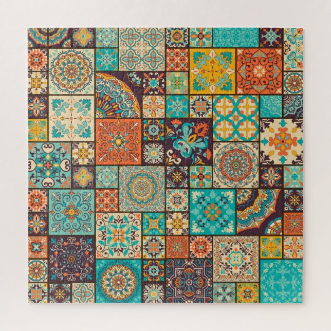 Puzzle Un motif en tuiles arabes et islamiques. (Vertical)