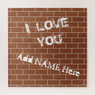 Puzzle Un mur en briques - Je t'aime - Ajouter ton nom /