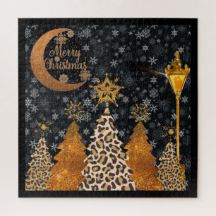 Puzzle Un Noël sauvage et glamour avec léopard