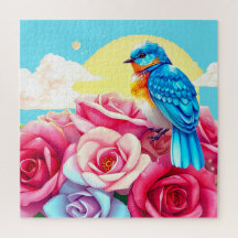 Un oiseau bleu vibrant