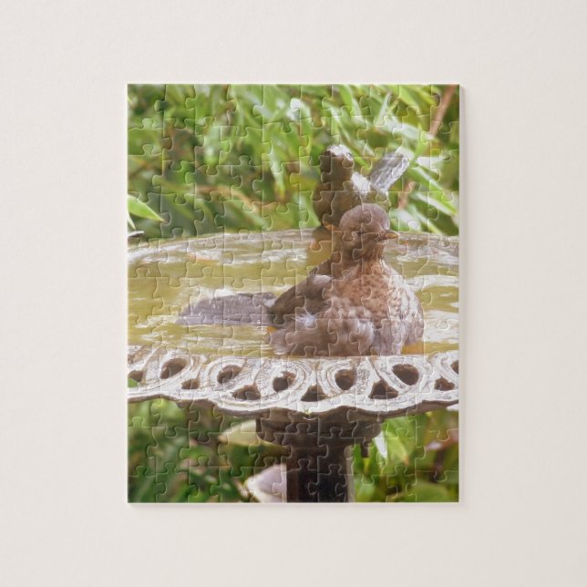 Puzzle Un Oiseau Dans Le Bain (Vertical)