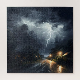 Puzzle Un orage sur la route