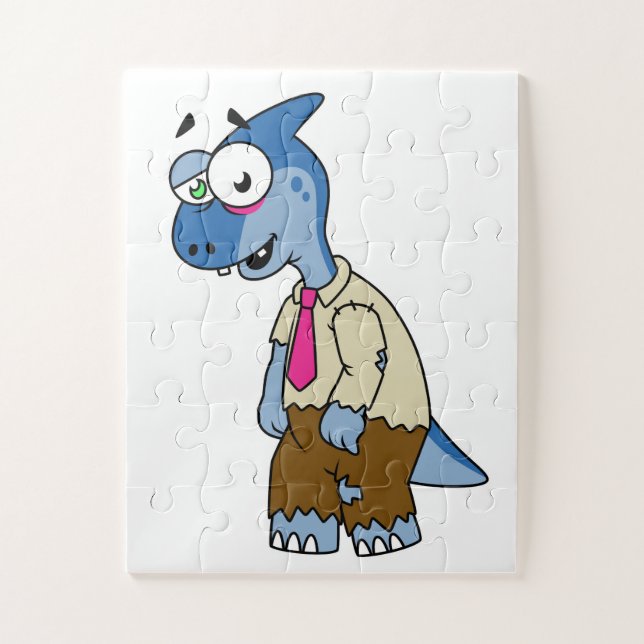 Puzzle Un Parasaurolophus Caricaturé En Zombie. (Vertical)