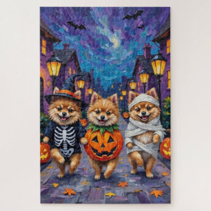 Puzzle Un Pomeranian faisant Trick-or-Treat dans des cost
