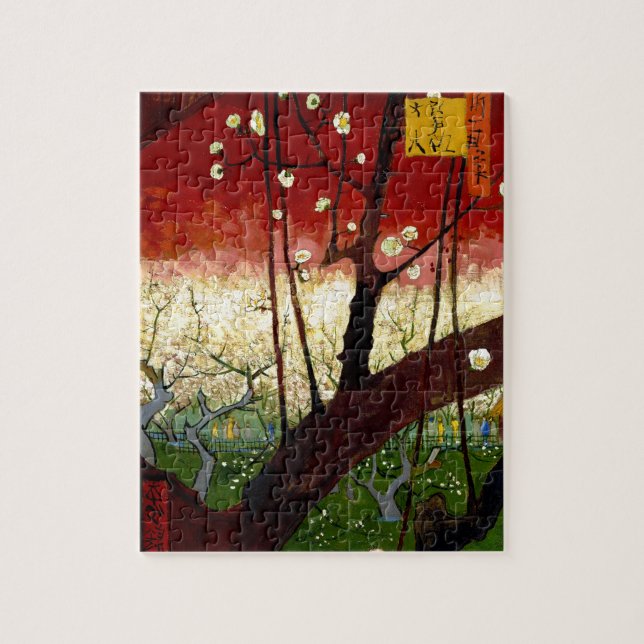 Puzzle Un prunier en fleurs après Hiroshige par Van Gogh (Vertical)