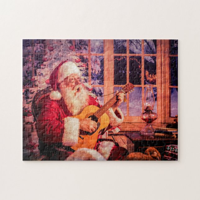 Puzzle Un puzzle, Père Noël chantant une hymne de louange (Horizontal)