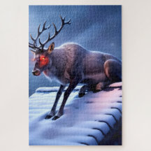 Un renne effrayant sur le toit !