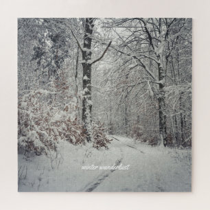 Puzzle Un sentier à travers la forêt d'hiver enchanteress
