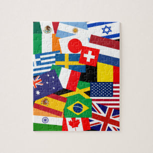 Puzzle Un tas de drapeaux du monde