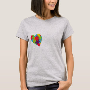 Puzzle und Herz für Männer, Frauen, T-Shirt