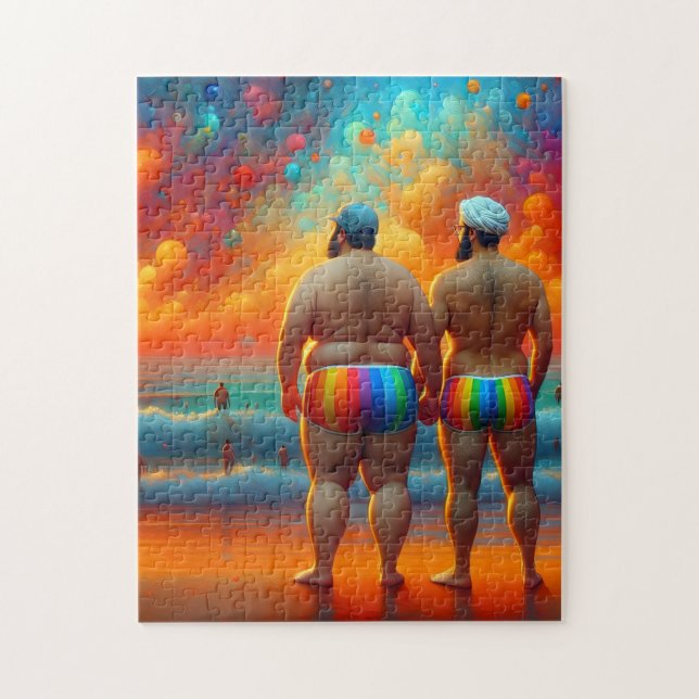 Puzzle une belle journée gay à la plage (Vertical)
