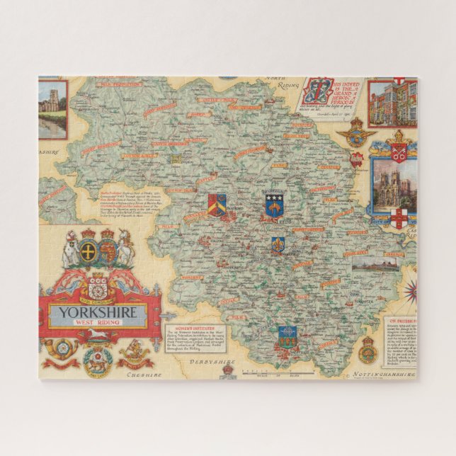 Puzzle Une carte du Yorkshire : West Riding (Horizontal)