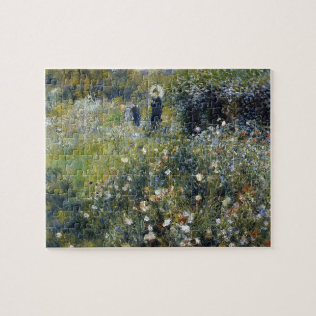 Puzzle Une femme avec un parasol dans un jardin par Augus (Horizontal)