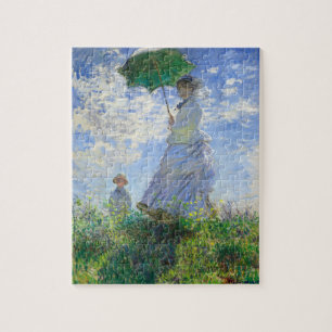 Puzzle Une femme avec un parasol, Madame Monet et son fil