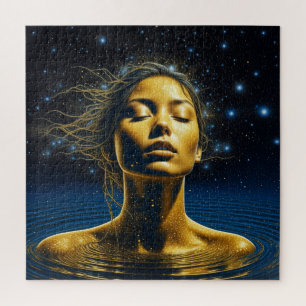 Puzzle Une femme éthérée méditant sous les étoiles
