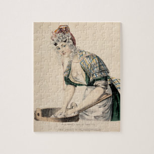 Puzzle Une femme lave des vêtements sur une planche à lav