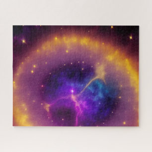 Puzzle Une figure mystique violette émerge du Cosmos