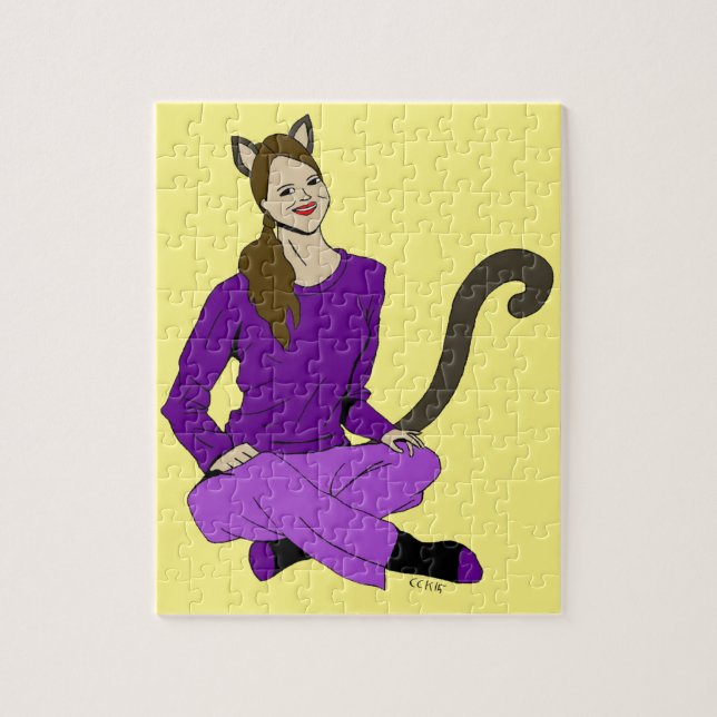 Puzzle une fille chat (Vertical)