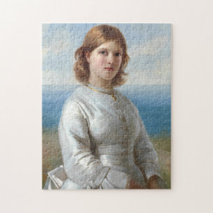 Puzzle Une fille en robe de soie blanche pour la sainte c