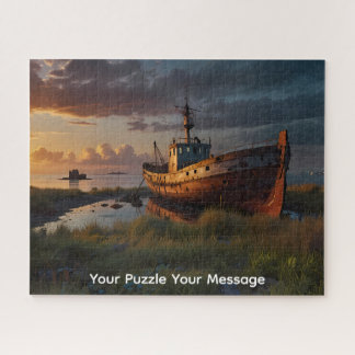 Puzzle Une œuvre d'art de bateau abandonné décrépit