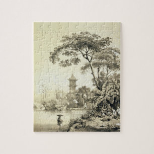 Puzzle Une pagoda sur le canal de Macao-Canton, plaquent