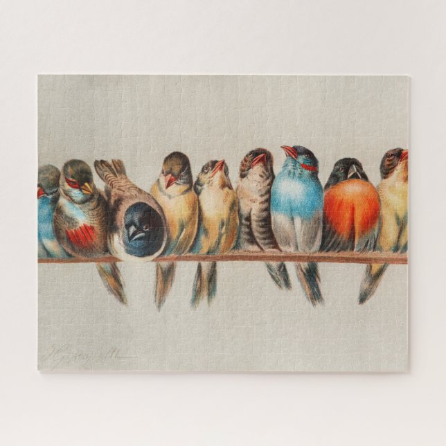Puzzle Une perche d'oiseaux par Hector Giacomelli (Horizontal)