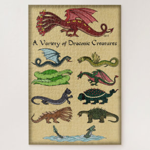 Puzzle Une variété de créatures draconiennes