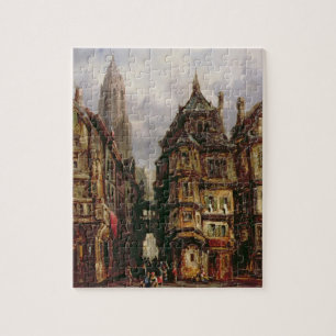 Puzzle Une vue dans le quart juif, Francfort, 1877 (huile