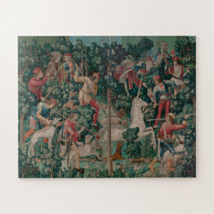 Puzzle Unicorn Hunt Medieval Art - Unicorn est attaqué