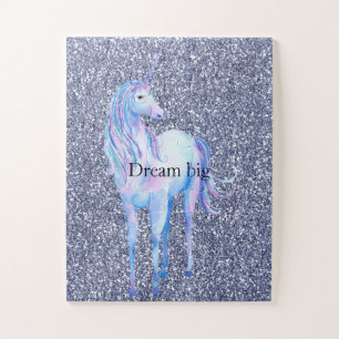 Puzzle Unicorne à Parties scintillant violette