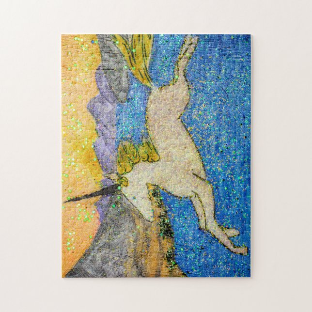 Puzzle Unicorne au-dessus du lac Evolution (Vertical)