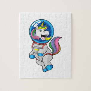 Puzzle Unicorne en tant qu'astronaute dans l'espace