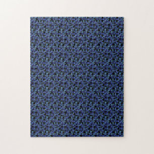 Puzzle Unique Gras Hip Géométrique Bleu Cyan Gris Noir