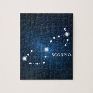 PUZZLE UNIVERS BLEU ÉTOILÉ ÉLÉGANT D'AQUARELLE - SCORPION