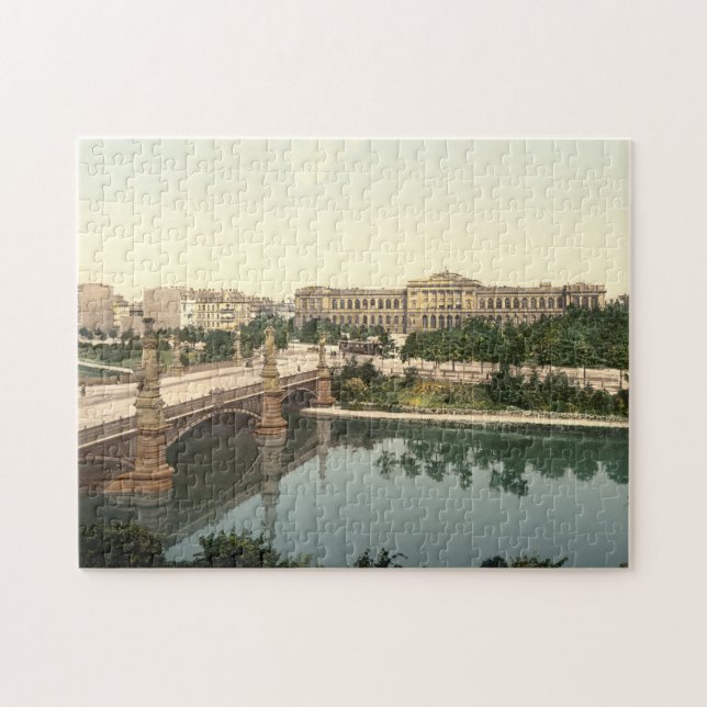 Puzzle Université et pont, Strasbourg, Alsace, France (Horizontal)
