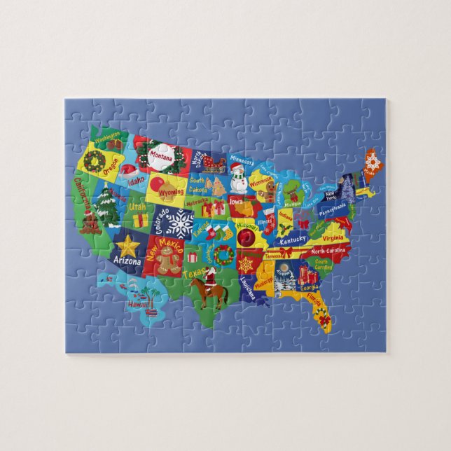 Puzzle USA Christmas MAP (Horizontal)