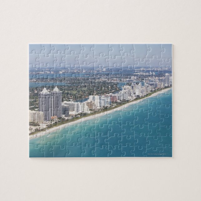 Puzzle USA, Floride, Miami, Cityscape avec plage (Horizontal)
