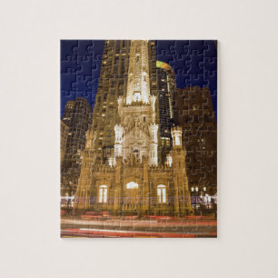 Puzzle USA, Illinois, Chicago, Water Tower illuminée