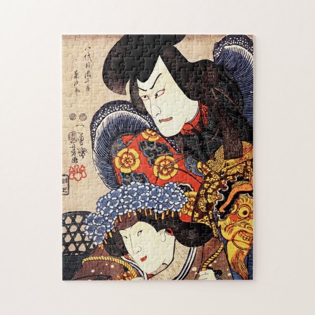 Puzzle Utagawa Kuniyoshi - Samurai et geisha (Vertical)