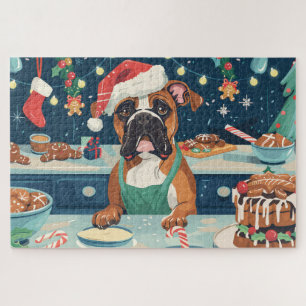 Puzzle Vacances de boxeur en cuisine : Noël festif
