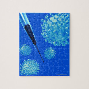 Puzzle Vaccin de grippe, illustration conceptuelle