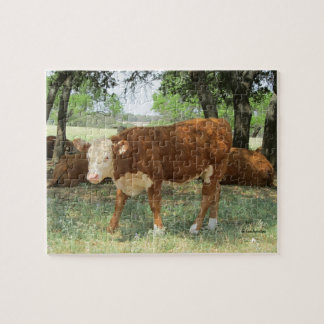 Puzzle Vache au Texas dans le pâturage