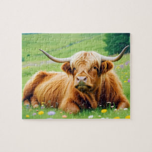 Puzzle Vache des Highlands Animal Nature Faune Affection