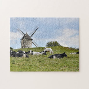 Puzzle Vaches Bétail Moulin Moulin à vent Terres agricole