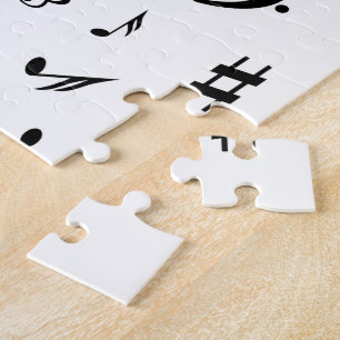 Puzzle Vague élégante de clef triple noire et blanche
